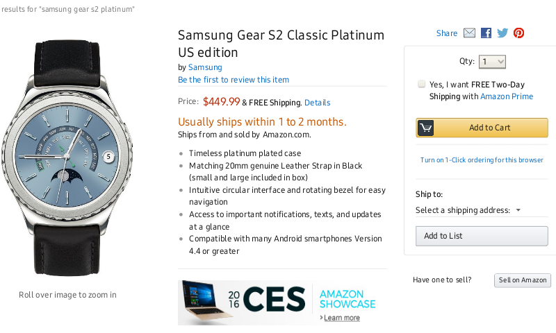 samsung gear s2 used price