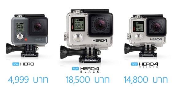 เปิดราคากล้อง GoPro Hero รุ่นใหม่ ราคาเริ่มต้นที่ 4,999 บาท วางขาย 4 พ.ย.นี้