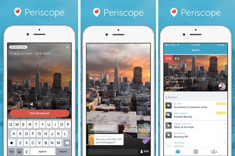 Periscope-App-Montage-Welt