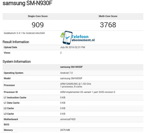 Geekbench-test-dated-July-6th-shows-Samsung-Galaxy-Note-7-powered-by-Android-7.0