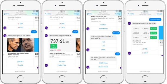 Yahoo Facebook Messenger Bot