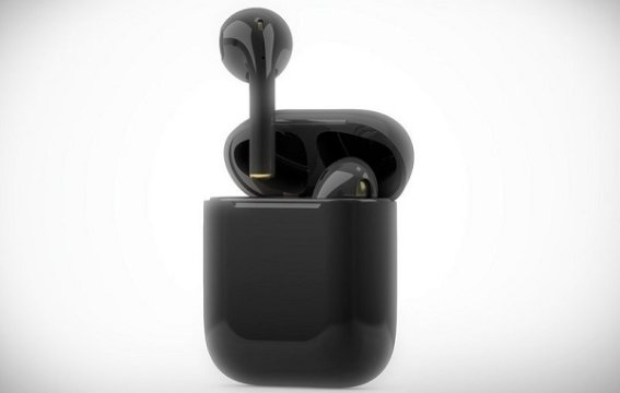 งานออกแบบ AirPods รุ่น Jet Black ที่เงางามเข้ากับ iPhone 7 รุ่น Jet Black เสียเหลือเกิน