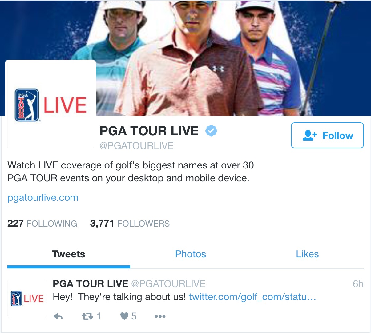 PGA TOUR LIVE - Twitter 01