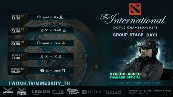 ดูกันยันเช้า ! TI7 มาชมกันสด ๆ ผ่านช่องไทยโดย CyberClasher ส่งตรงจาก USA!