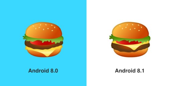 Android 8.1 แก้ปัญหาตำแหน่งชีสในแฮมเบอร์เกอร์และอีโมจิอื่นๆ ด้วย