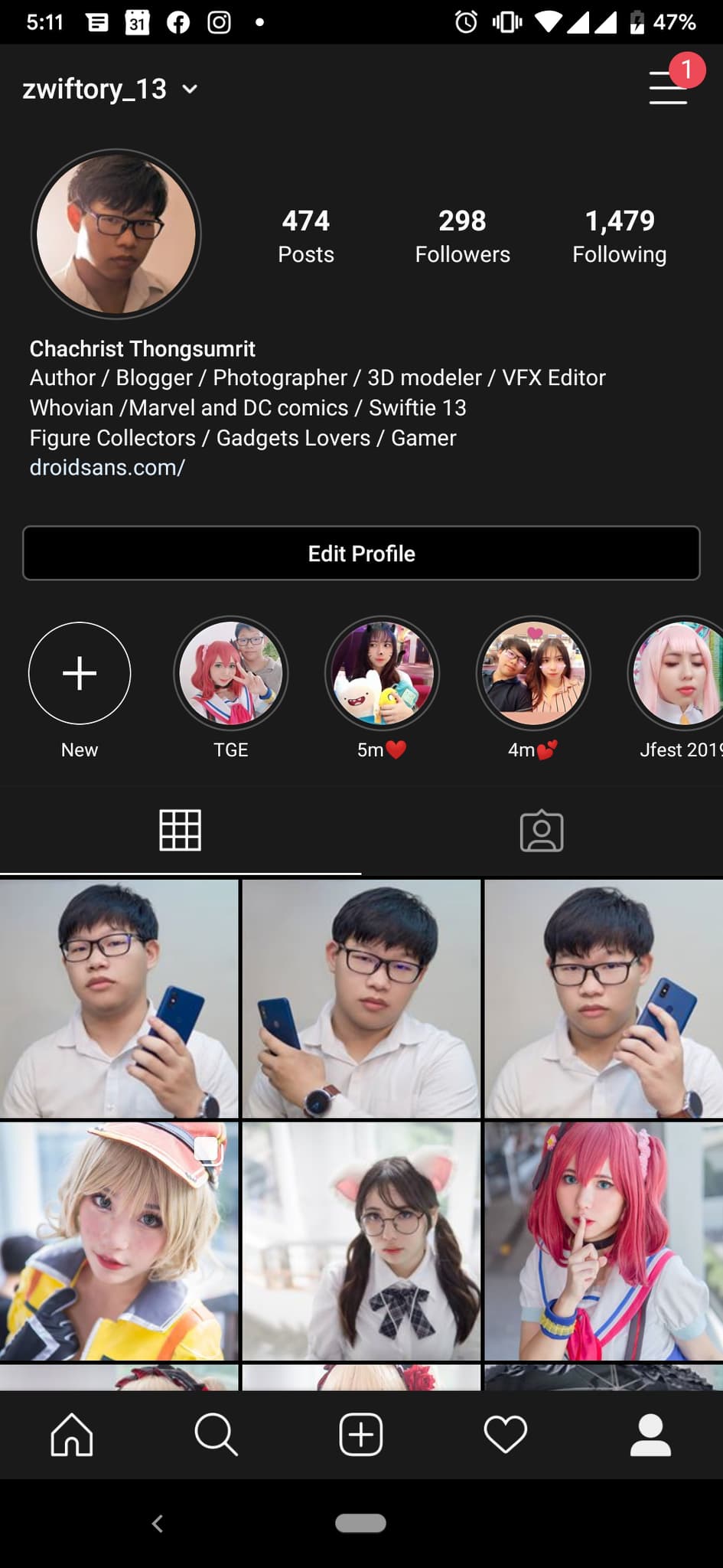 IG Dark Mode in Profile menu