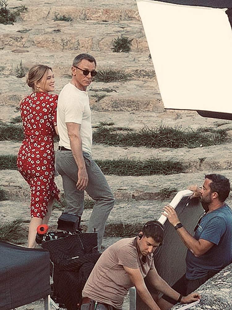 Léa Seydoux และ Daniel Craig ในกองถ่าย No Time to Die