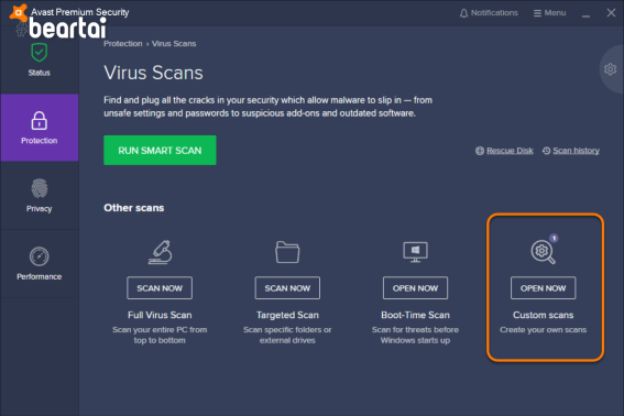 Avast โปรแกรมป้องกันไวรัสฟรี