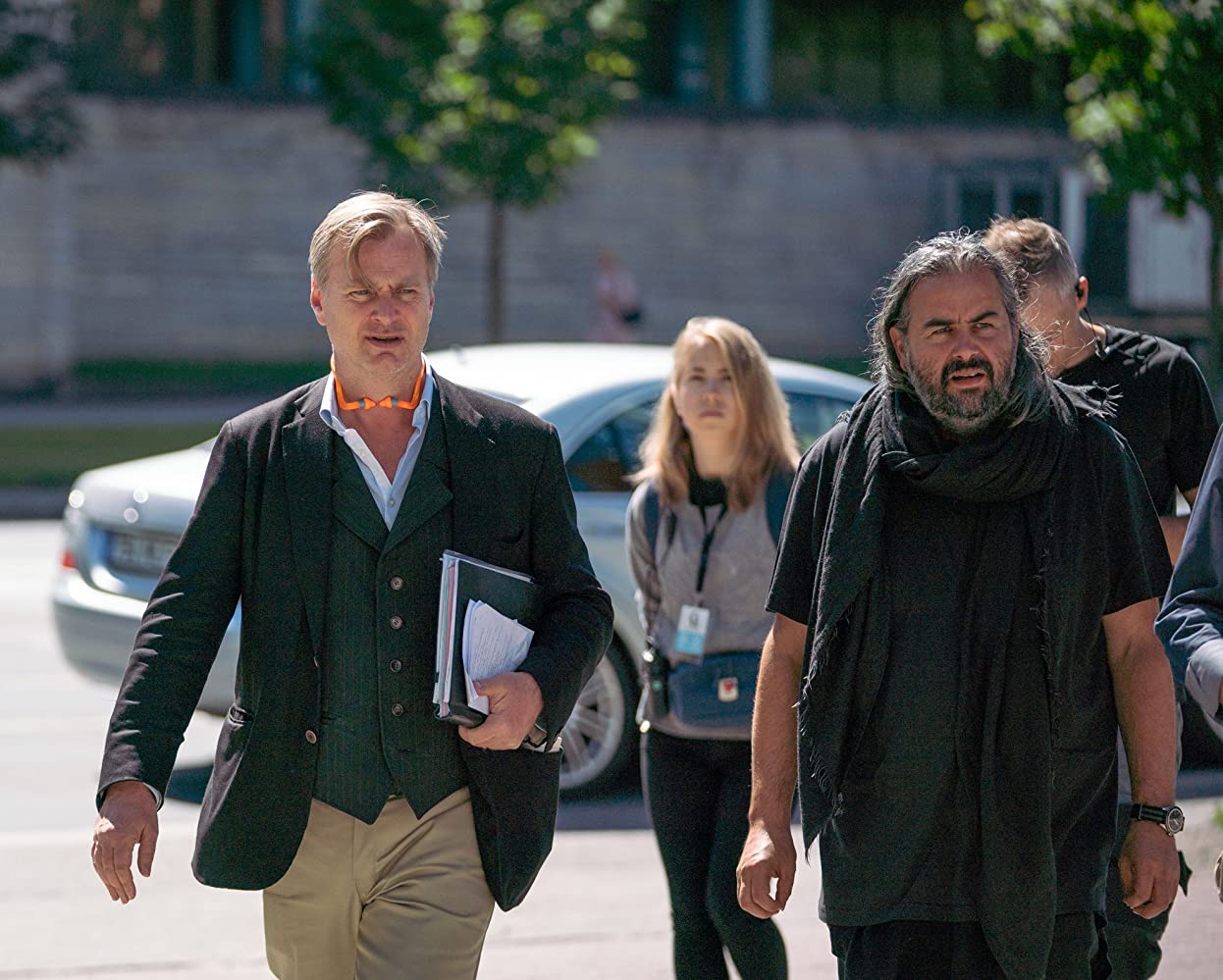 Christopher Nolan และทีมงานในกองถ่าย Tenet