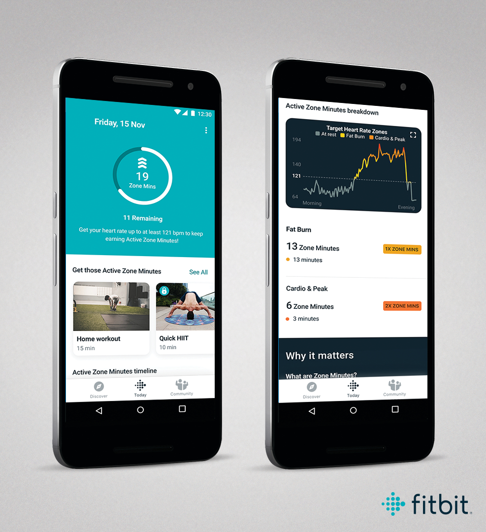 Product render of Fitbit Charge 4, 3QTR view, in Black.