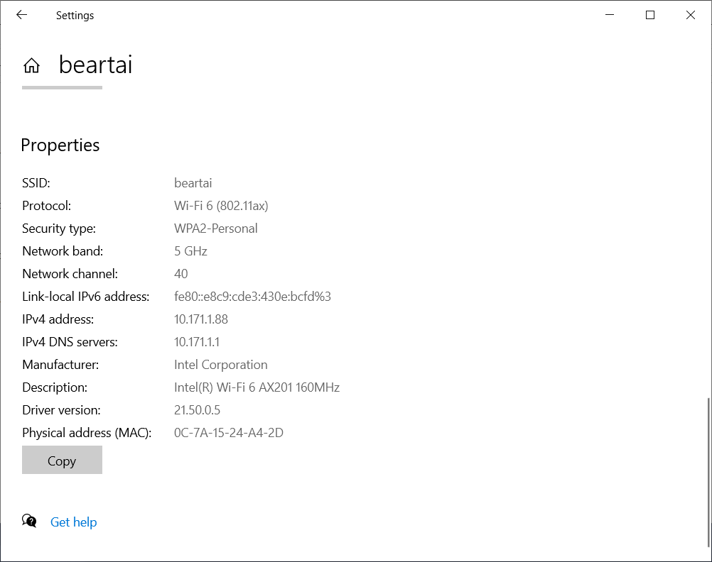 Intel Wifi 6 AX