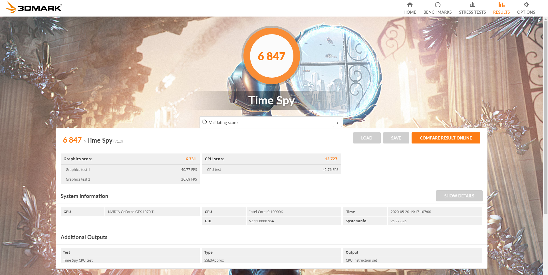 Intel Core i9-10900K 3dmark time spy