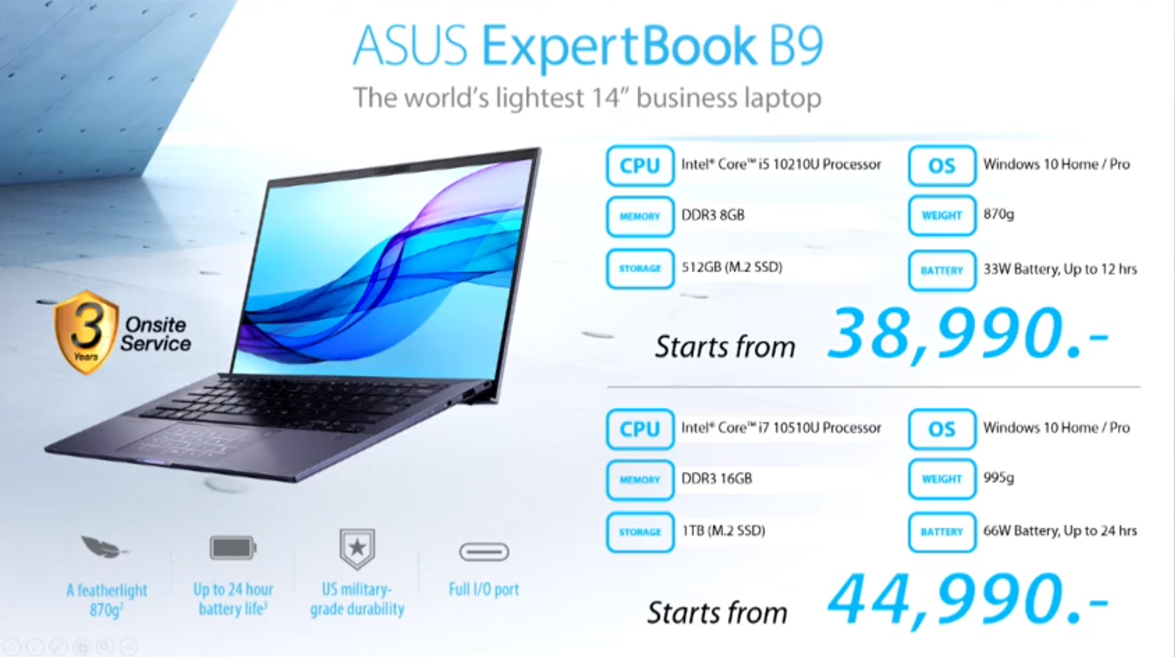 ASUS ExportBook B9 ที่สุดแห่งความเบา 