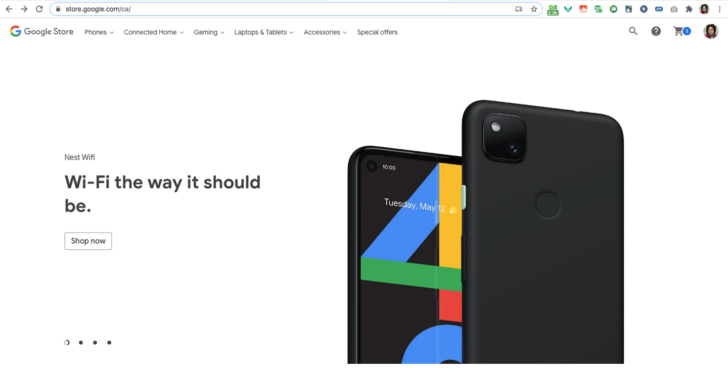 Pixel 4a บน Google Store