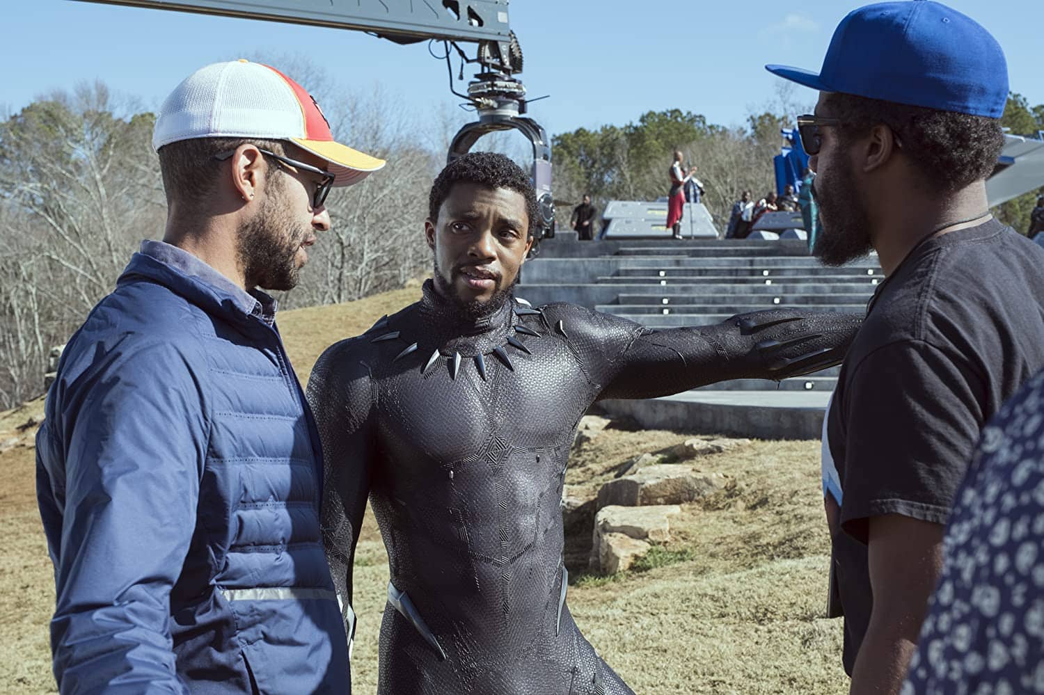 Boseman ในกองถ่าย Black Panther ภาคแรกและภาคเดียวของเขา