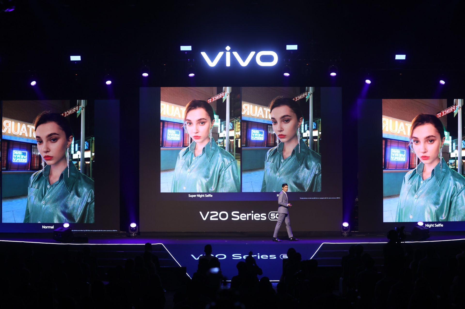 กล้องหน้าของ Vivo V20 Pro 5G ในที่แสงน้อย