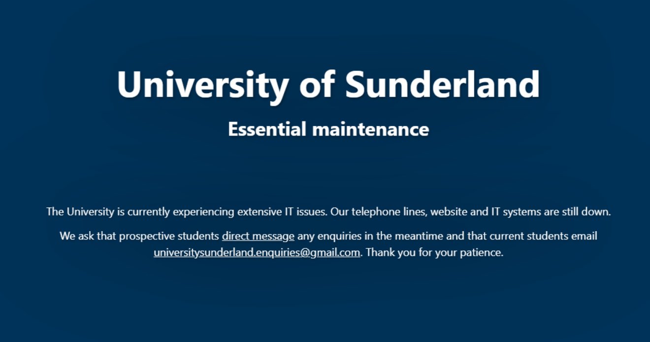 มหาวิทยาลัยซันเดอร์แลนด์ถูกโจมตีทางไซเบอร์ จนระบบไอทีเกือบทั้งหมดเป็นอัมพาต