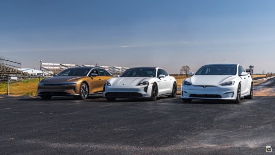 เมื่อนำ Tesla Model S, Lucid Air และ Porsche Taycan มาวิ่งแข่งทางตรง