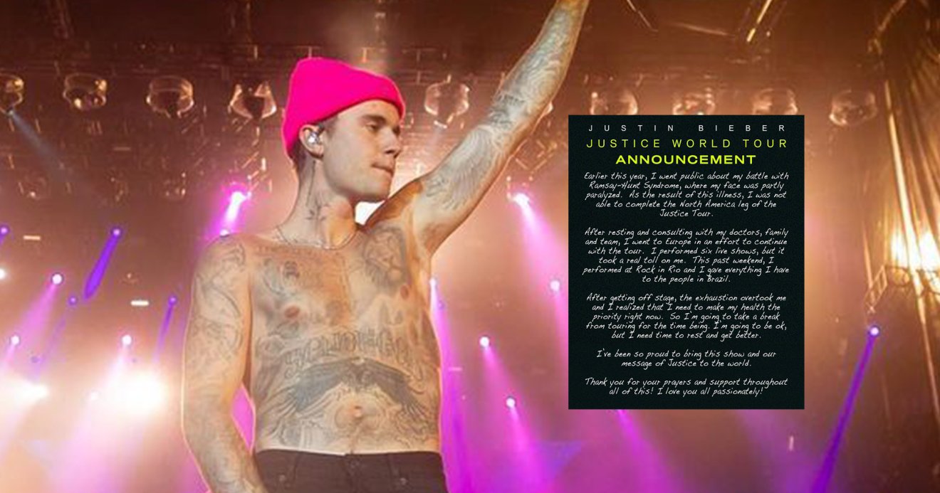 ไม่ไหว! Justin Bieber ประกาศเลื่อน ‘Justice World Tour’ อีกครั้ง ขอกลับไปรักษาตัวให้หายก่อน