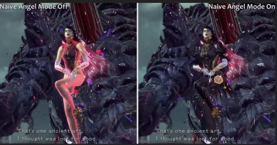 เทียบกันชัด ๆ โหมดเซนเซอร์ในเกม Bayonetta 3  กับแบบปรกติ