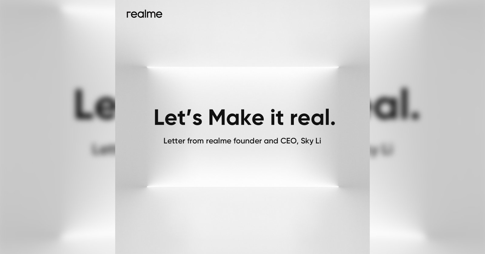 เปิดผนึกจดหมายจาก Sky Li ผู้ก่อตั้งและประธานเจ้าหน้าที่บริหาร realme “Let’ Make it real”