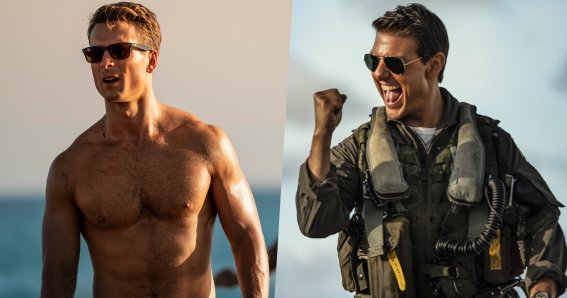 Glen Powell Tom Cruise Top Gun Maverick