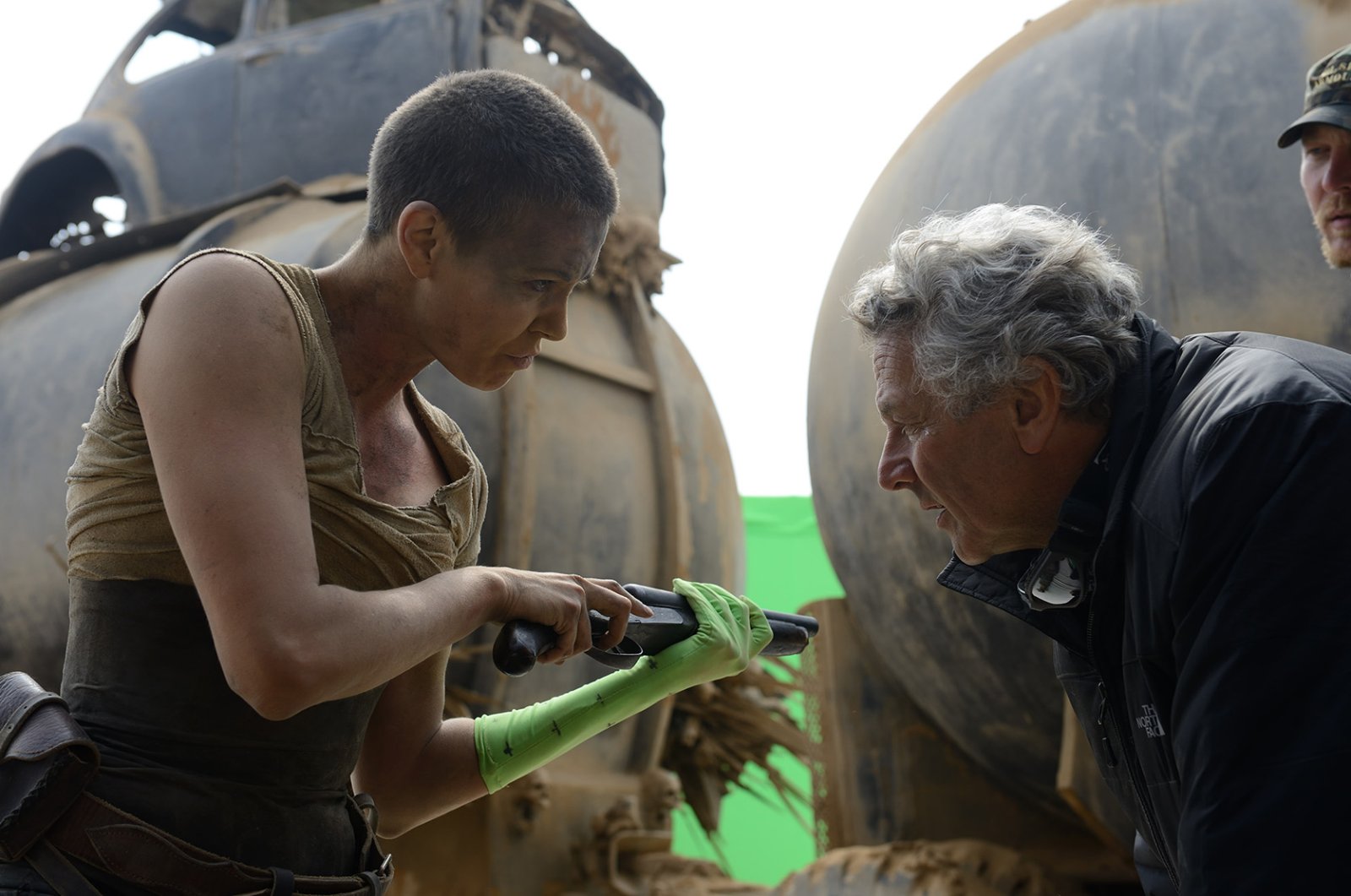 Charlize Theron and George Miller in Mad Max Fury Road