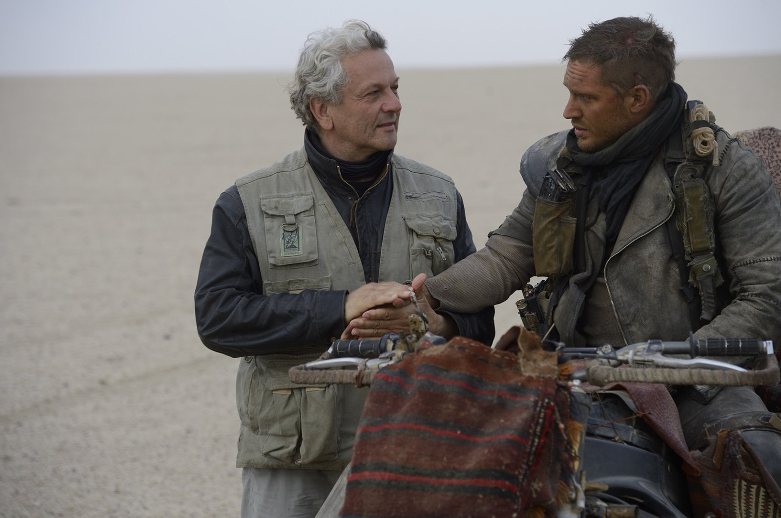 George Miller and Tom Hardy in Mad Max Fury Road