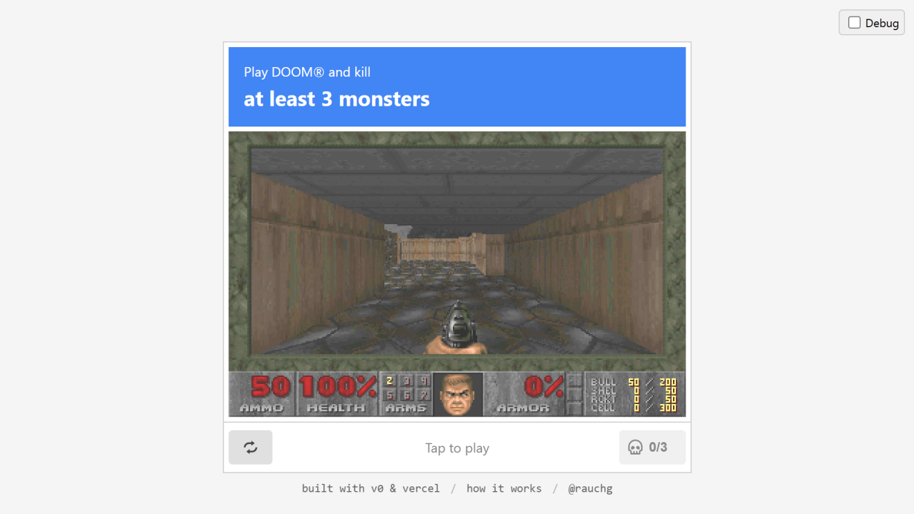 DOOM Captcha ระบบยืนยันว่าผู้ใช้ไม่ใช่บอต โดยการให้เล่นเกม DOOM ยิงสัตว์ประหลาด