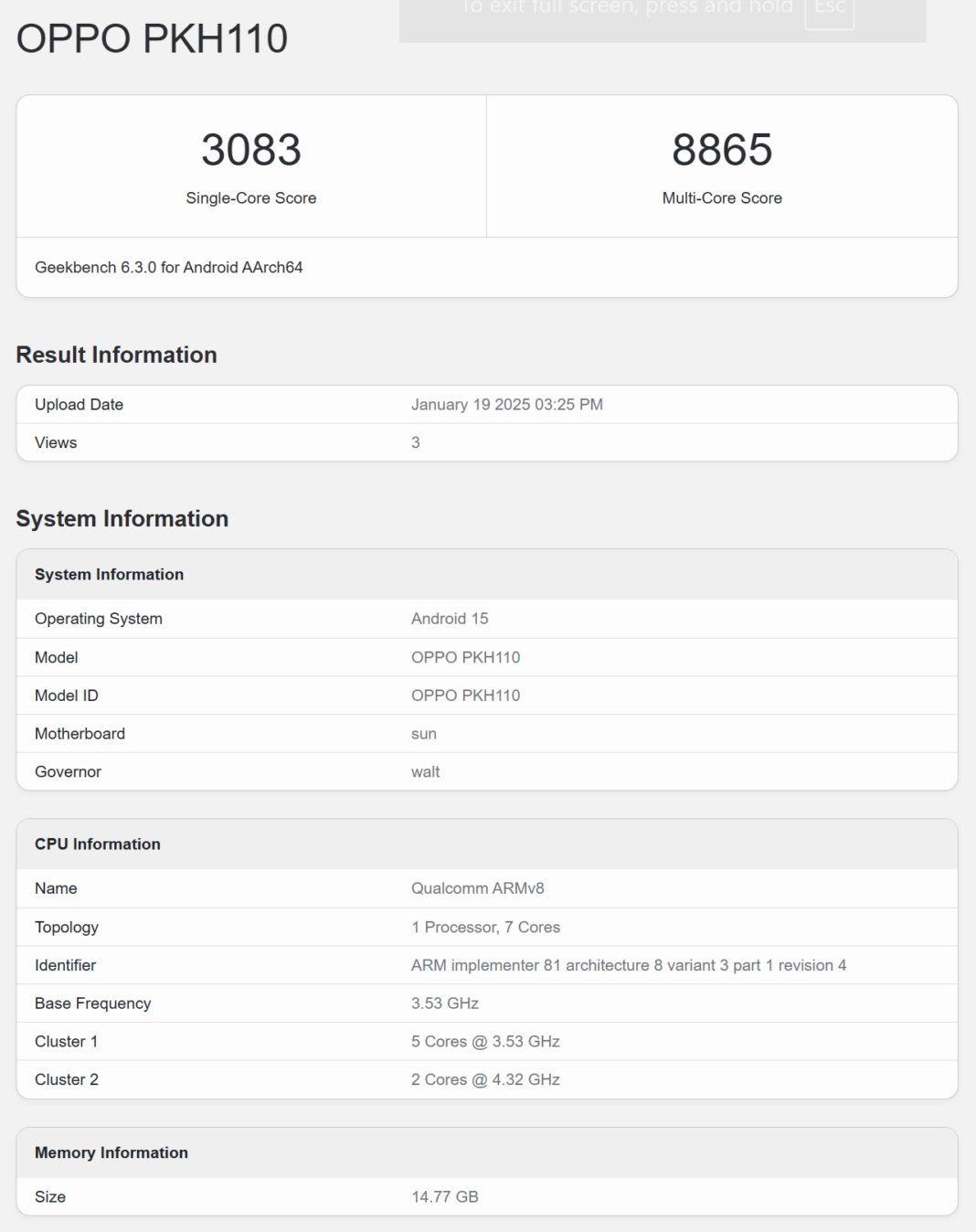 OPPO Find N5 Geekbench